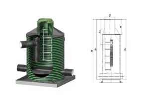 Перепадной колодец пластиковый